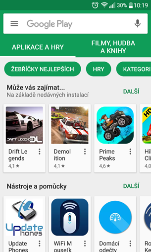 android instalace z mobilu